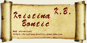 Kristina Bontić vizit kartica